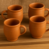 Reusable Clay mugs | Terracotta Clay Mud Milk Tea Coffee Mug (150ml, Brown, Set of 2)