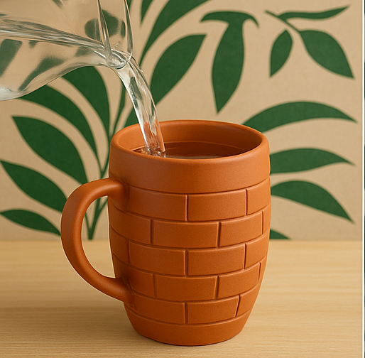400 ML ,Unglazed Handmade Clay Glass  Earthen Glass for Drinking Coffee / Water, Milk/Mud Glasses/Mitti Ke Glass/Ayurvedic Item (with Mirror Finish) ,Coffee/ Milk/ Water mug