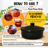 Black Clay Cooking Pot Unglazed Deep Burnt /Handi/ Handmade Earthen Kadai with Lid + Free ASH for Cleaning