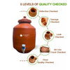 Clay Water pot with tap and cap [Anands pottery]