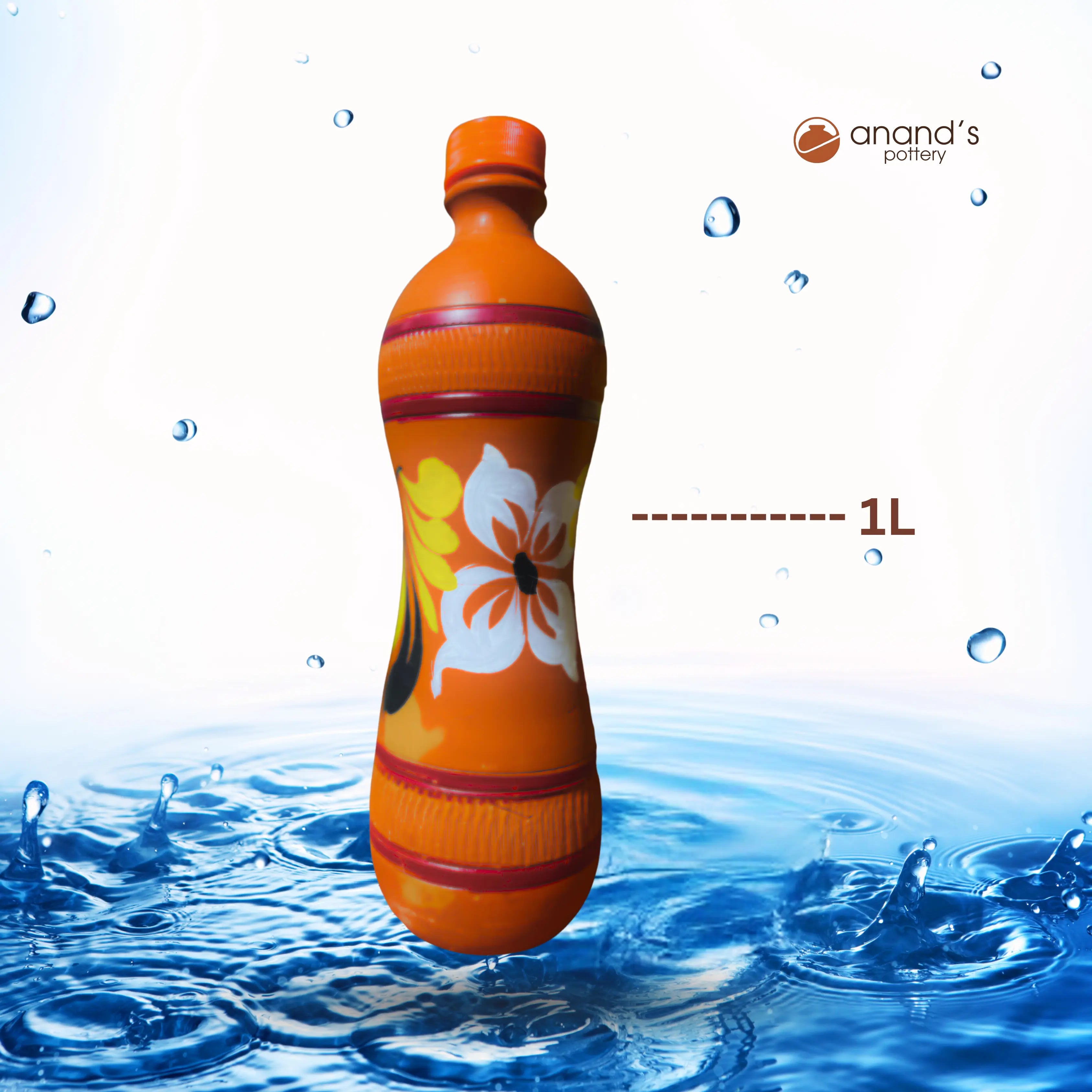 Clay water bottle-1L [Anand's Pottery]