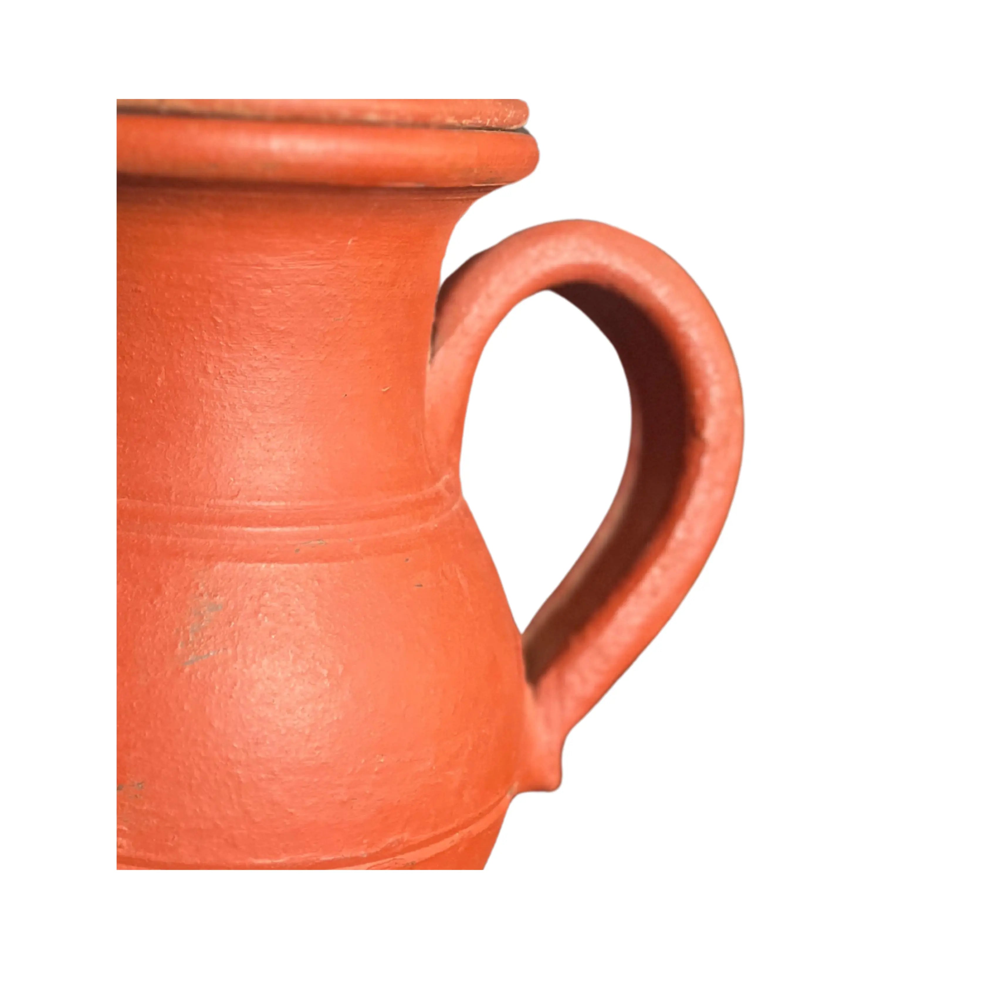 Clay water jug – Anands Pottery 1000 mL Terracotta Water Jug with Lid & Handle | Mitti Ka Surahi for Drinking Water | Handmade Mud Pot Pitcher | Naturally Cools, Purifies & Balances pH | Eco-Friendly & Chemical-Free