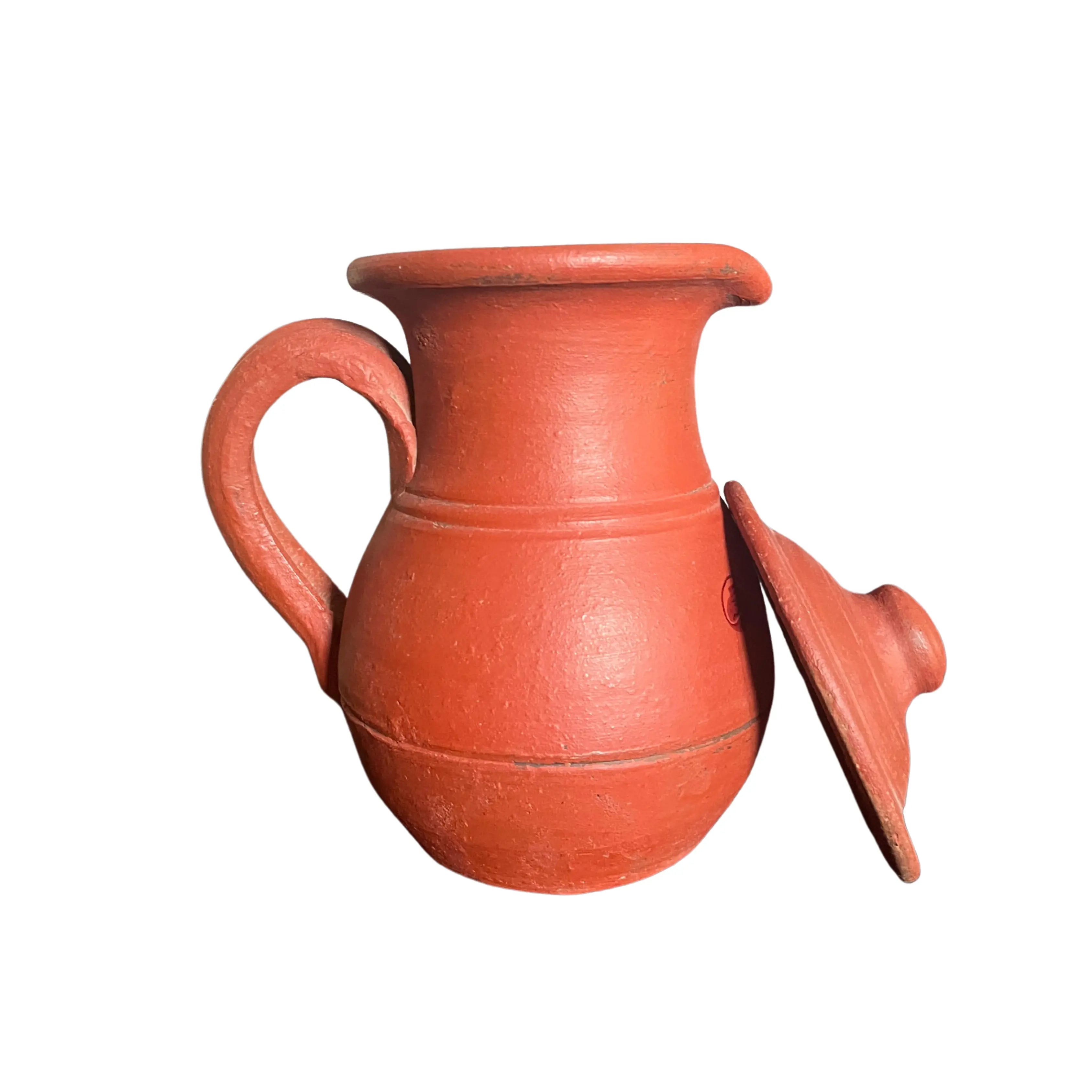 Clay water jug – Anands Pottery 1000 mL Terracotta Water Jug with Lid & Handle | Mitti Ka Surahi for Drinking Water | Handmade Mud Pot Pitcher | Naturally Cools, Purifies & Balances pH | Eco-Friendly & Chemical-Free